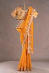 Designer Fancy Goodlooking Saree With Designer Fancy Readymade Blouse.
