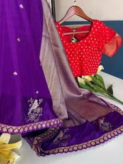 Goog Looking Fancy Saree With Designer Blouse