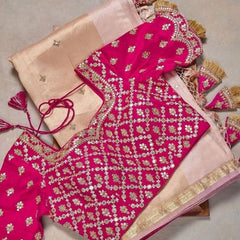 Goog Looking Fancy Saree With Designer Blouse