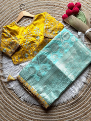 Goog Looking Fancy Saree With Designer Blouse