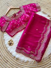 Goog Looking Fancy Saree With Designer Blouse